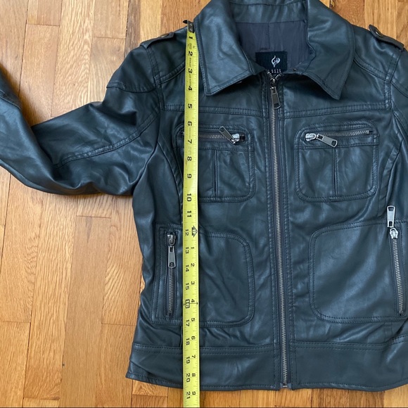 Faux Grey Leather Jacket - Picture 9 of 9